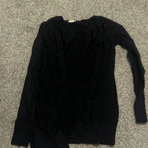 Black button up cardigan with pockets